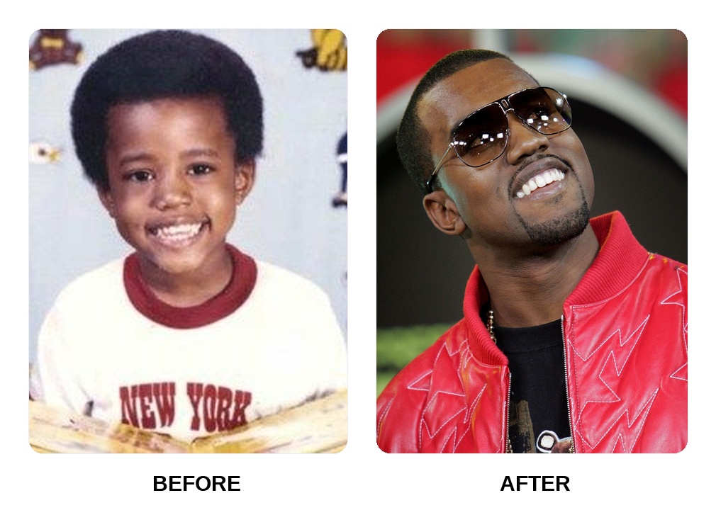 Kanye West transformation collage